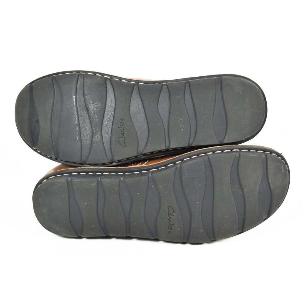 Collection By Clarks Soft Cushon Slip On Loafers Brown Pebble Leather Size 9.5M - Picture 9 of 9